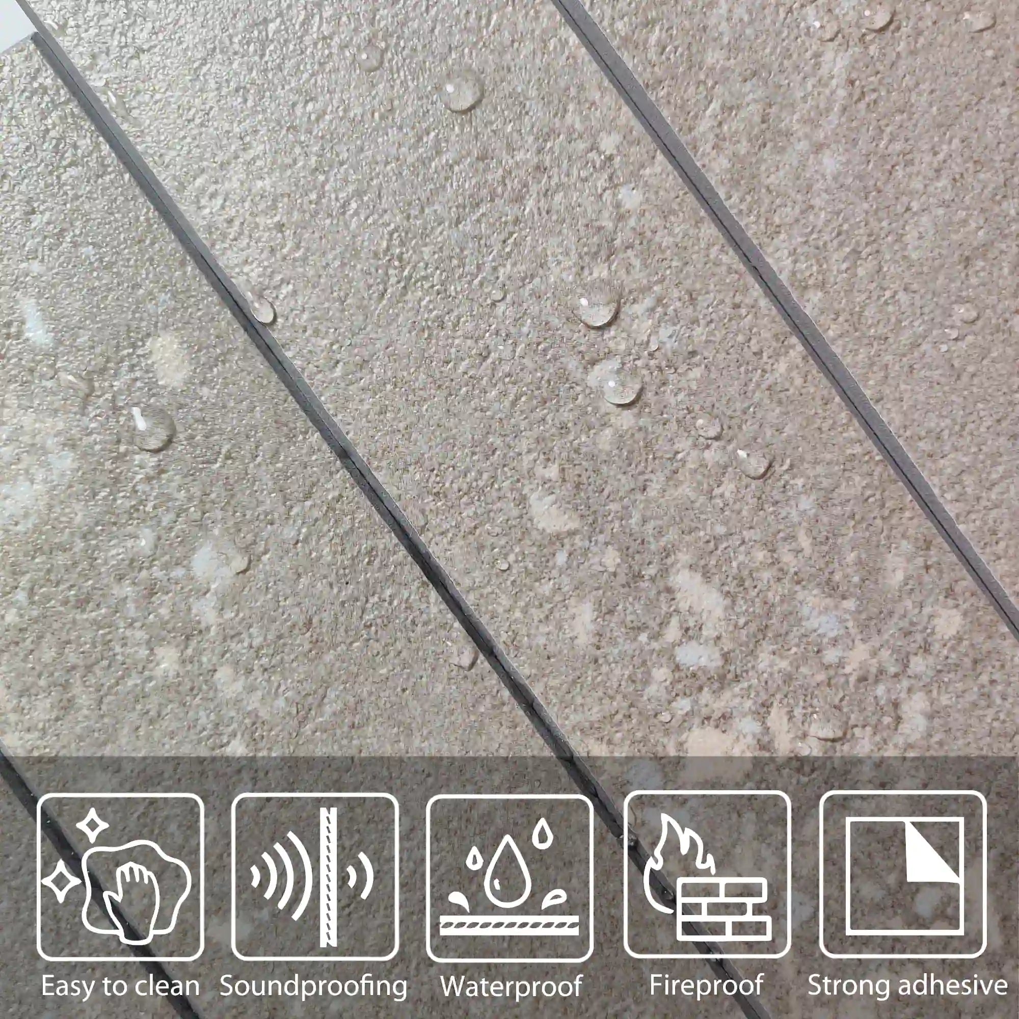 Azulejos alargados tipo metro COLAMO para despegar y pegar, color beige piedra caliza 
