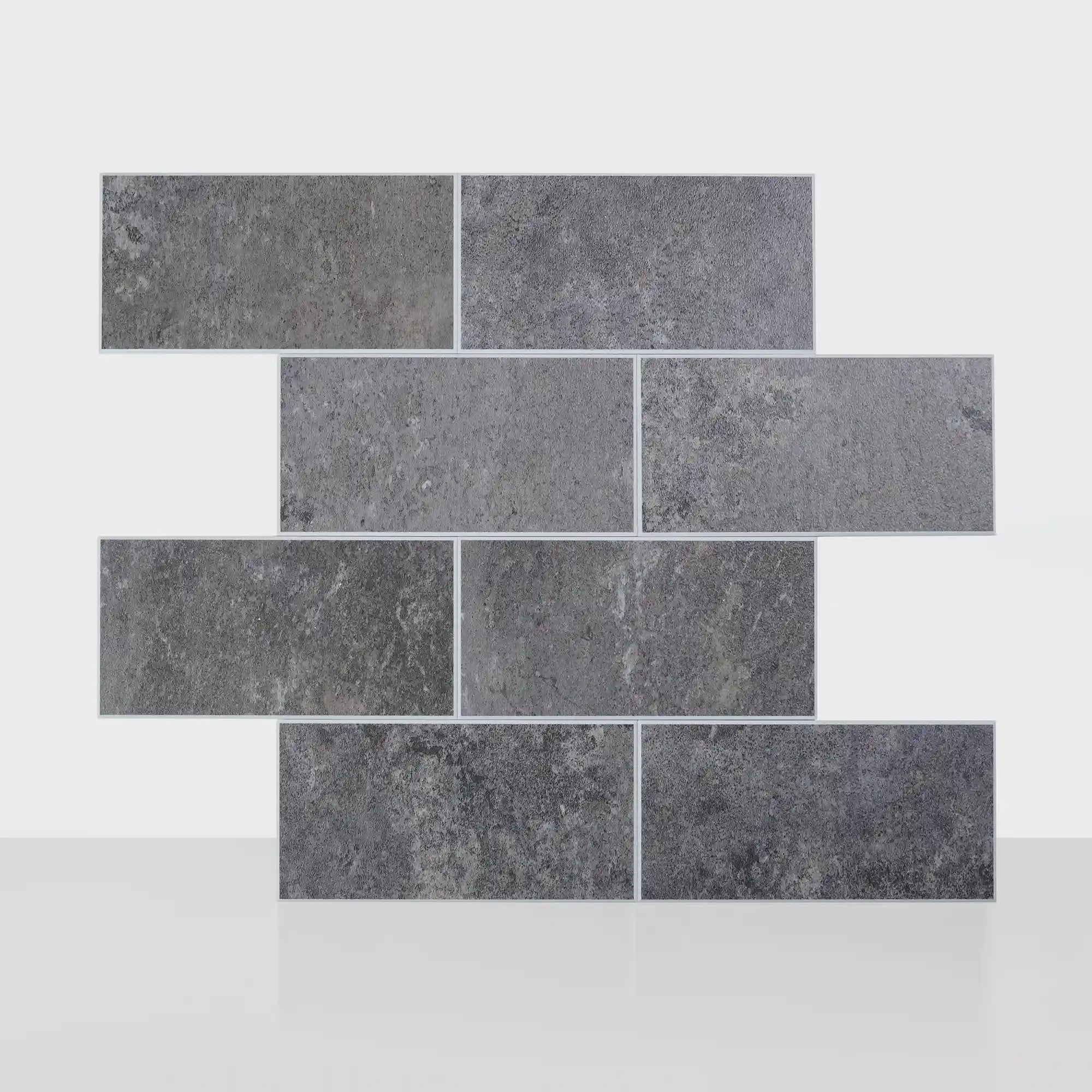 rustic charcoal slate subway peel and stick tile 12x12
