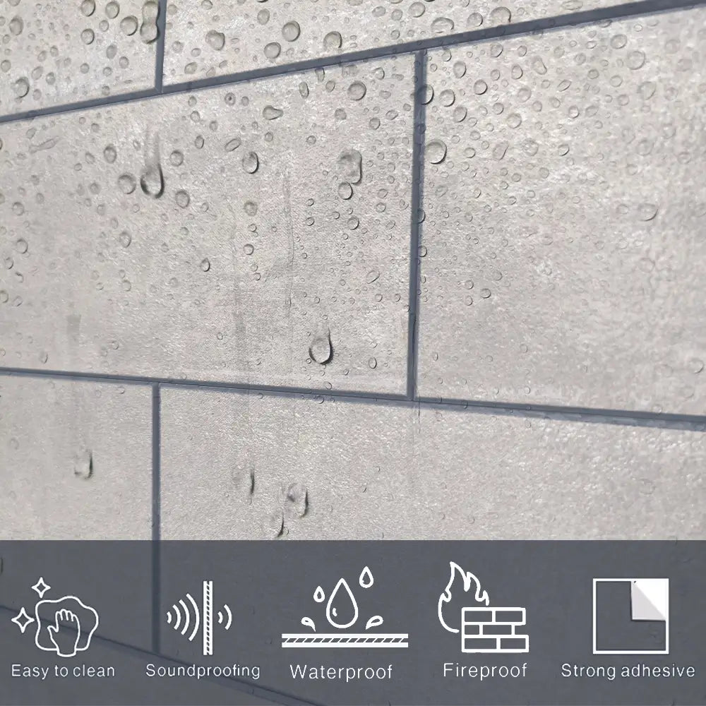 COLAMO Stone Gray Peel and Stick Subway Tiles Backsplash with Grout Look