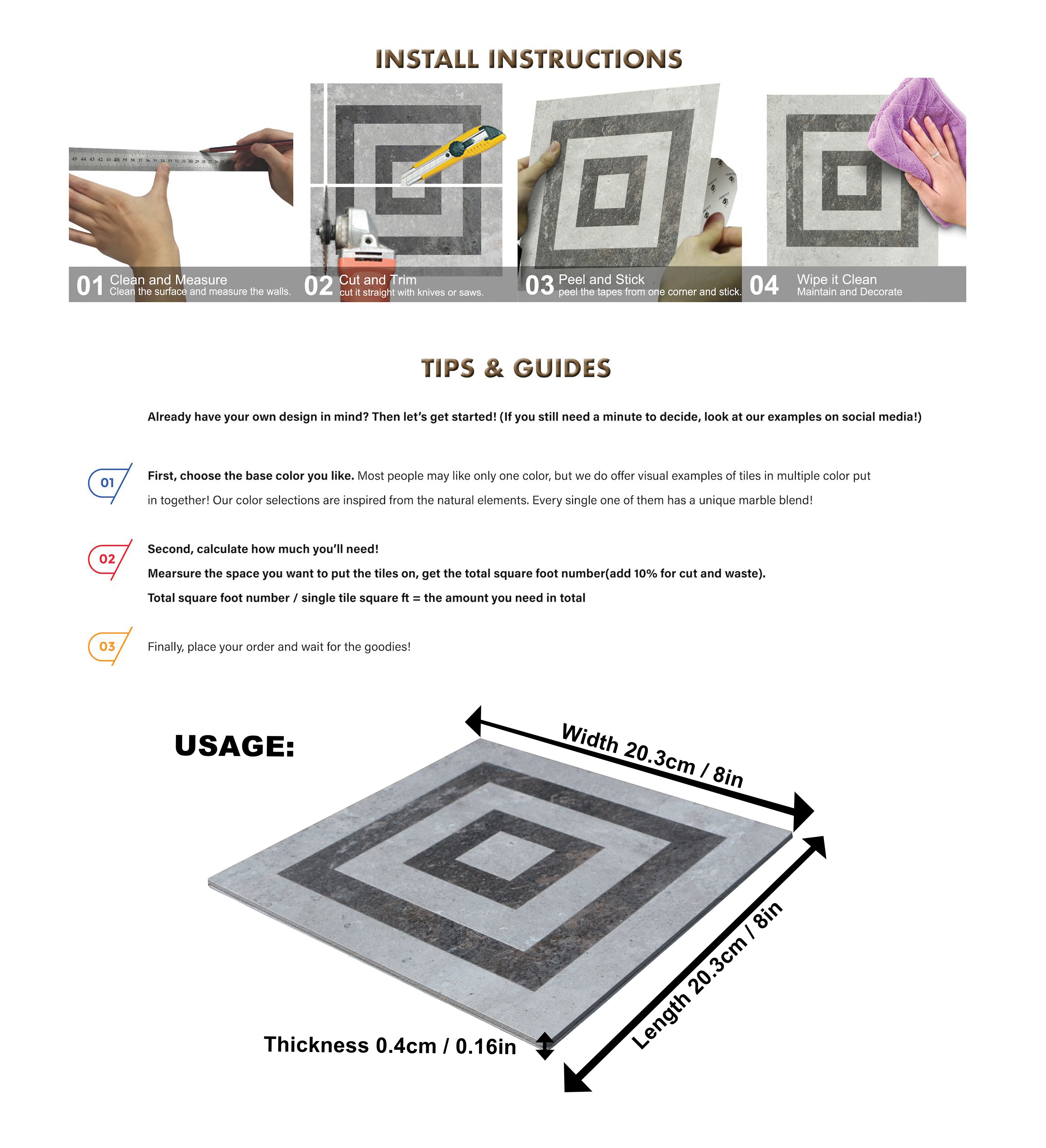 Rewind Self Adhesive DIY Backsplashes & Tiles, Manhattan