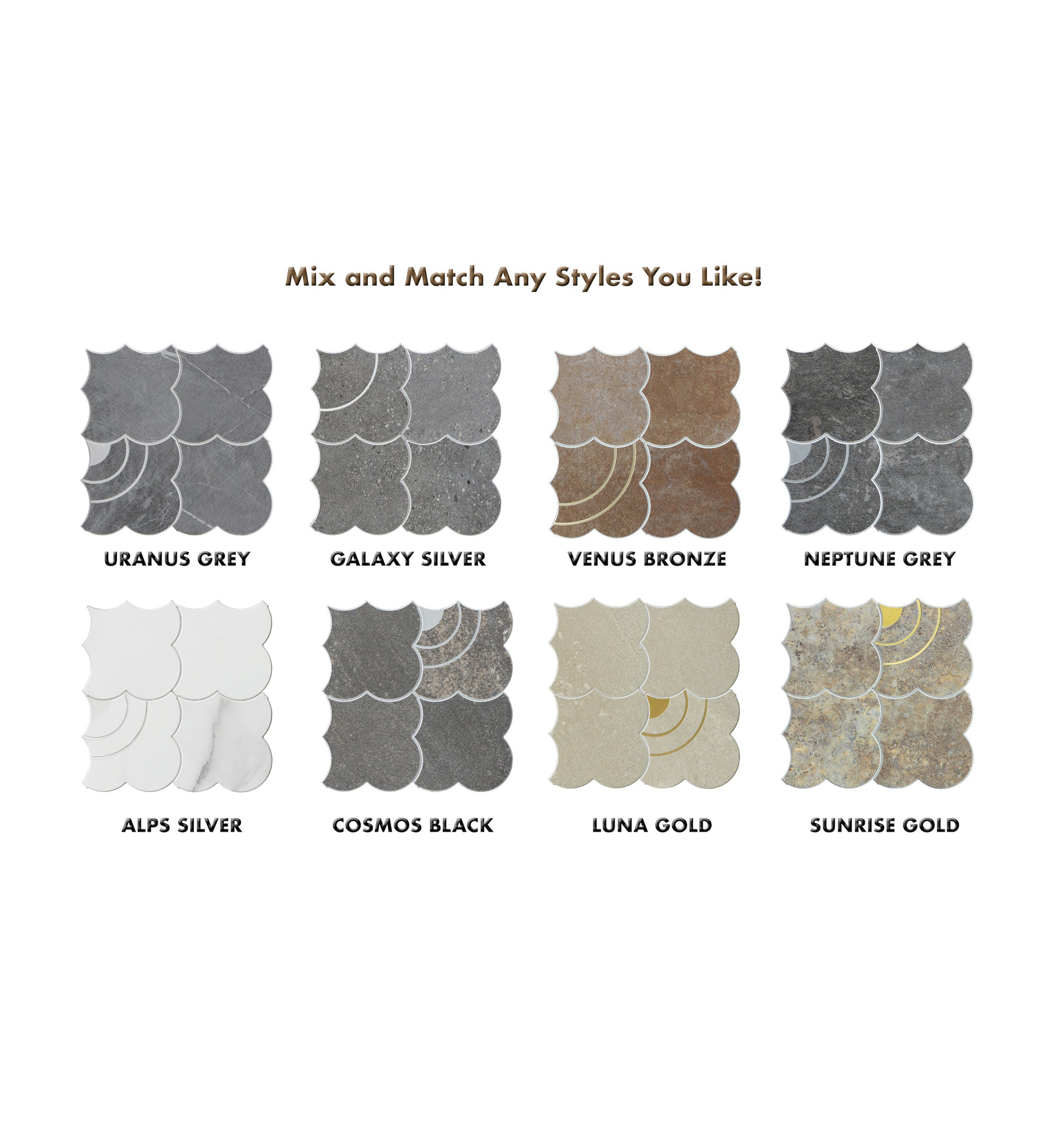Cloud Yarn Mosaic Peel and Stick Tiles Backsplash, Luna Gold