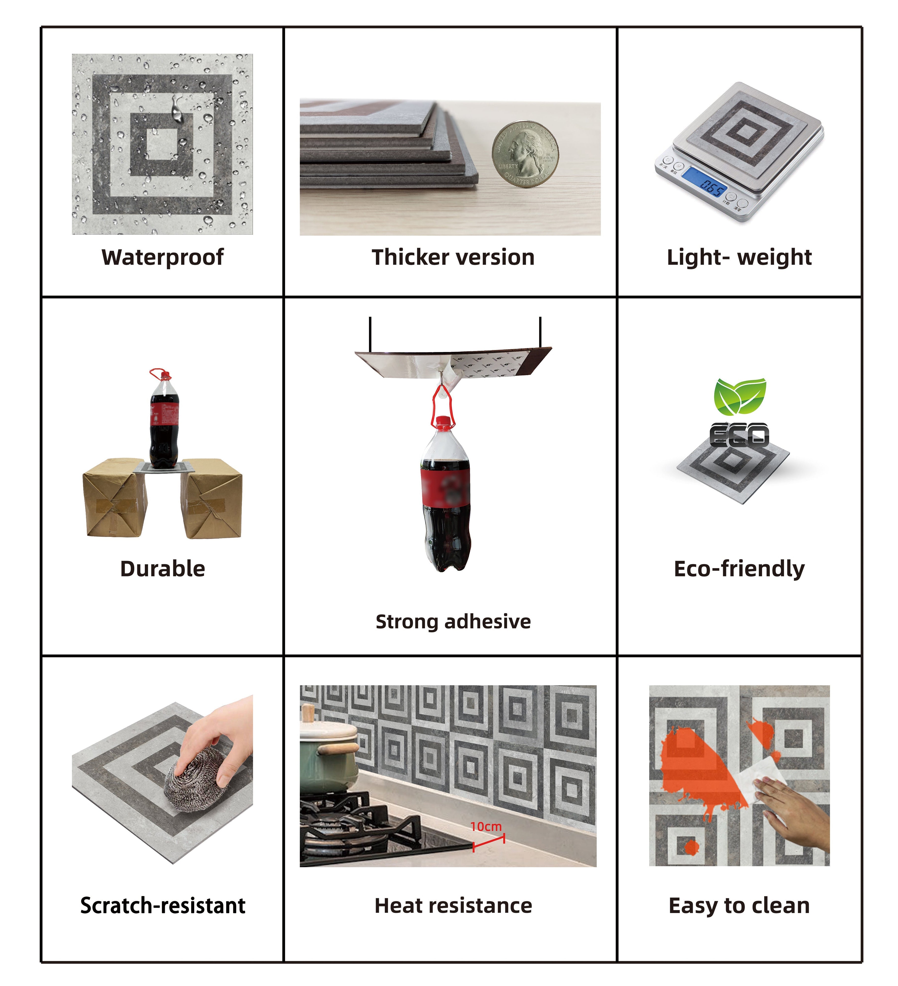 Rewind Self Adhesive DIY Backsplashes & Tiles, Manhattan